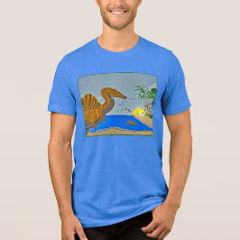 Spinosaurus T-Shirt Kreidezeit Strand Tri-Blend Shirt