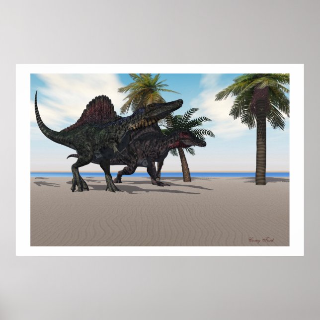 Spinosaurus Walking Print Poster (Vorne)