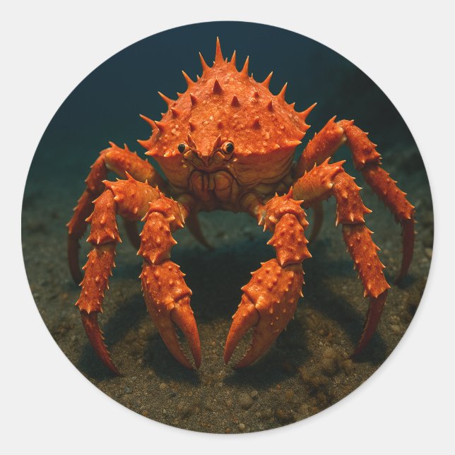 Spiny King Crab Runder Aufkleber (Vorderseite)
