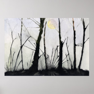 Spiny Trees und Vollmond Poster