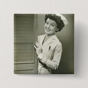 Spionierende Krankenschwester Button