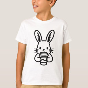 Spionierender Hase mit Kaffeetasse T-Shirt