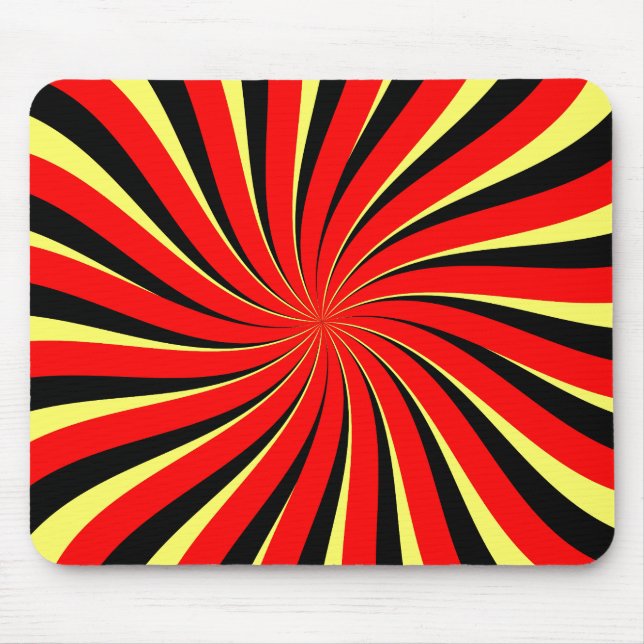 Spiral Black Red Yellow Mousepad (Vorne)