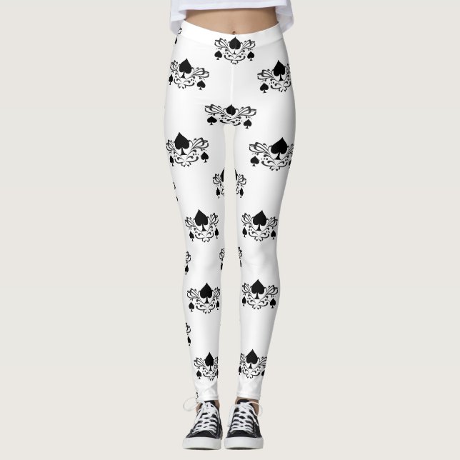 Spiral Black Spades Thunder_Cove im Tattoo-Stil Leggings (Vorderseite)