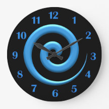 Spiral Blue with Blue Numbers Wall Clock