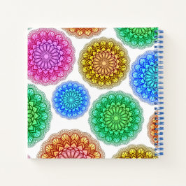 Spiral Bound Notebook Colorful Mandala Print Notizbuch
