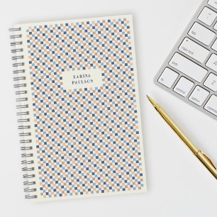 Spiral-Bound-Notebook mit Schachbrett - Navy Notizbuch