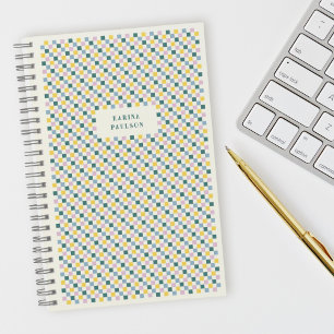 Spiral-Bound-Notebook-PCs im Schachbrett - Aquamar Notizbuch