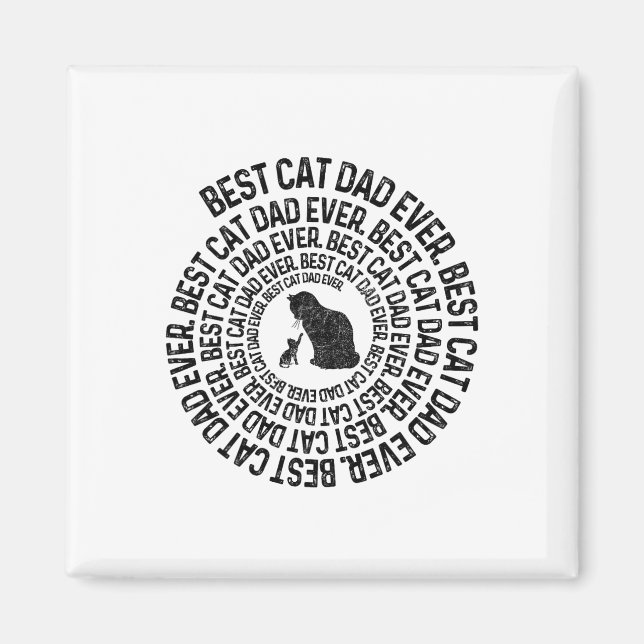 Spiral Cat Daddy - Bester Cat Dad Daddy Ever Spira Magnet (Vorne)