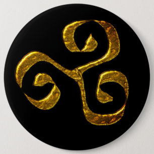 Spiral Celtic Symbol Gold Button