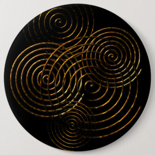 Spiral Celtic Symbol Gold Button