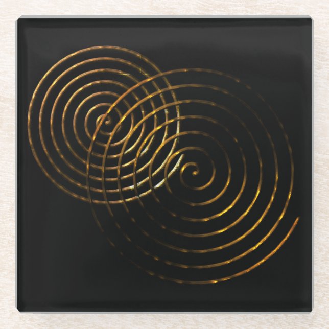 Spiral Celtic Symbol Gold Metall Glasuntersetzer (Vorderseite)