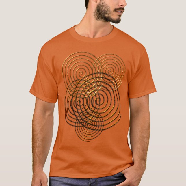 Spiral Celtic Symbol Gold Metall T-Shirt (Vorderseite)
