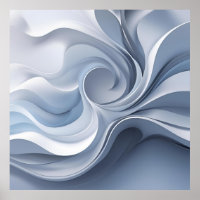Spiral Elegance - Abstrakter Vortex Kunst in Weiß