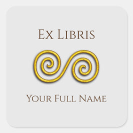 Spiral Ex Libris Buchzeichen, benutzerdefinierbar Quadratischer Aufkleber