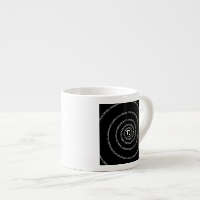 Spiral for Pi on Black Style Espressotasse (Vorderseite Rechts)