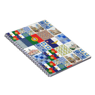 Spiral-Foto-Notebook der portugiesischen Flagge un Notizblock