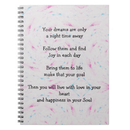 Spiral Foto Notebook mit inspirierendem Gedicht Notizblock