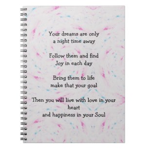 Spiral Foto Notebook mit inspirierendem Gedicht Notizblock