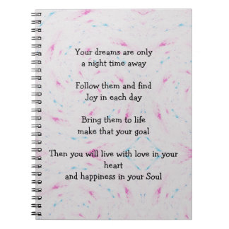 Spiral Foto Notebook mit inspirierendem Gedicht Notizblock