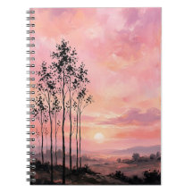 Spiral-Foto-Notizbuch – Pink Sunset Landschaft