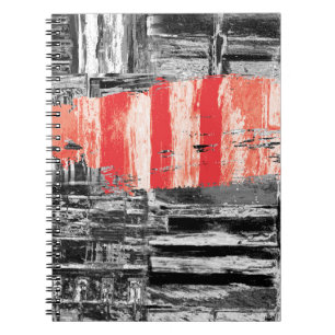 Spiral-Foto-Notizbuch – Rotes abstraktes Design mi Notizblock
