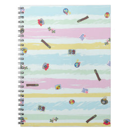 Spiral-Foto-Notizbuch – Sports & Stripes Pastell Notizblock