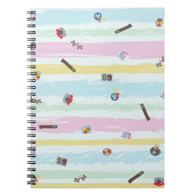 Spiral-Fotoalbum – Sports & Stripes Pastell Notizblock (Vorderseite)