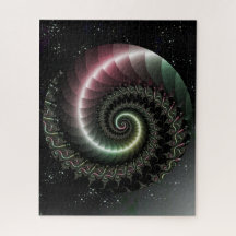 Spiral-Fraktal auf einem Sternenhimmel
