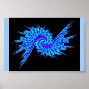 Spiral Galaxy Blue Poster