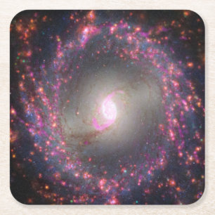 Spiral Galaxy Ngc 3351. Rechteckiger Pappuntersetzer