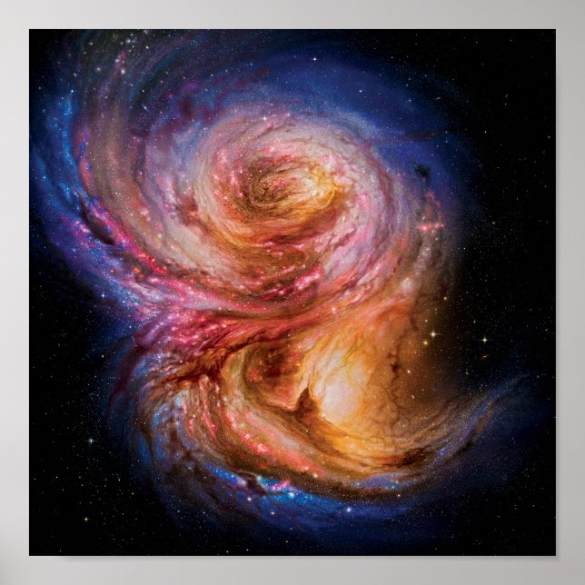 Spiral Galaxy SMM J2135-0102 Künstlerimpression Poster (Vorne)