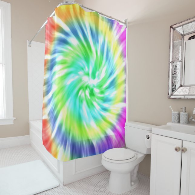 Spiral Gefärbte Krawatte Design Duschvorhang (Beispiel)