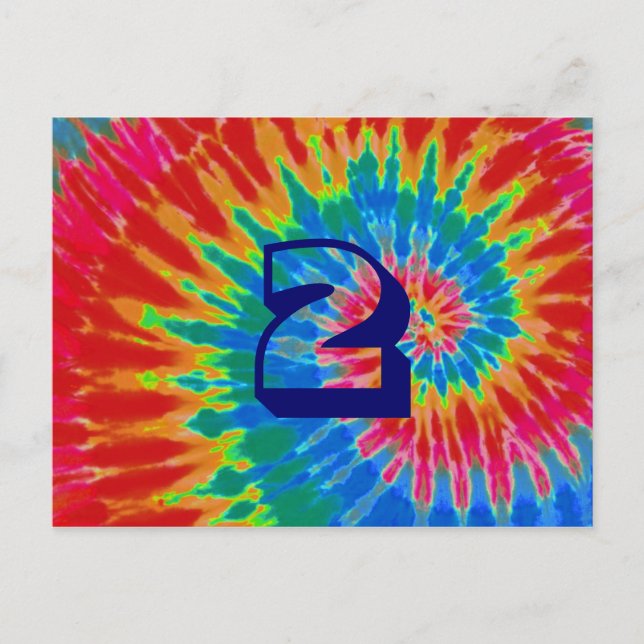 Spiral Gefärbte Krawatte Hochzeitstisch zwei Postkarte (Vorderseite)