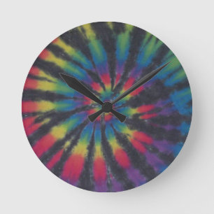 Spiral-Gefärbte Krawatte-PhatDyes-Uhr drehen Runde Wanduhr