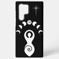 Spiral Göttin Mondphasen Schwarz & Weiß Monogramm