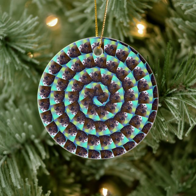 Spiral Guinea Pig Pattern, Keramik Ornament (Baum)