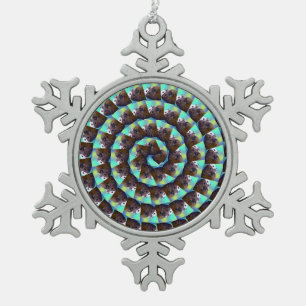 Spiral Guinea Pig Pattern, Schneeflocken Zinn-Ornament