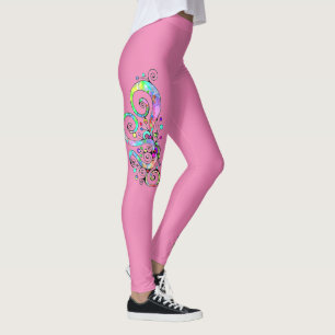 Spiral-Herz-Handbemaltes Design 1 Leggings