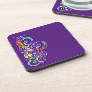 Spiral-Herz-Handbemaltes Design 2 Getränkeuntersetzer