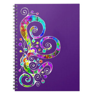 Spiral-Herz-Handbemaltes Design 2 Notizblock