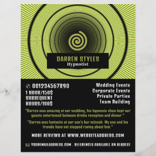 Spiral Hypnosis, Hypnotist Event Entertainer Flyer