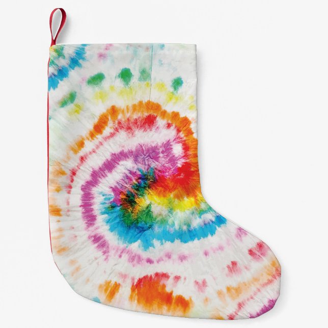 Spiral-Krawatte, Regenbogenförmige Muster Kleiner Weihnachtsstrumpf (Vorderseite)