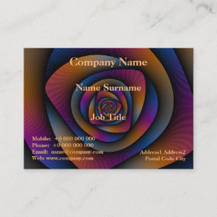 Spiral Labyrinth in blau-orange und rosa Visitenkarte