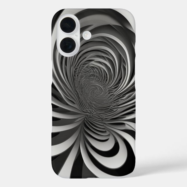 Spiral Line Art iPhone 16 Hülle (Rückseite)
