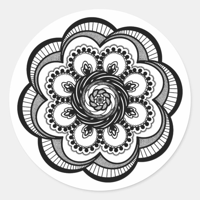 Spiral Mandala Runder Aufkleber (Vorderseite)