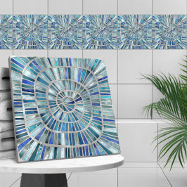 Spiral Mosaic Art - Aquamarine Fliese