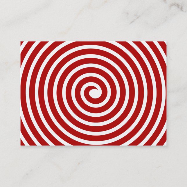 Spiral Motif - Ruby Red und White Visitenkarte (Vorderseite)