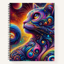 Spiral Mystic Galaxy Rainbow Cat Notizbuch
