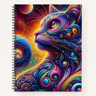 Spiral Mystic Galaxy Rainbow Cat Notizbuch